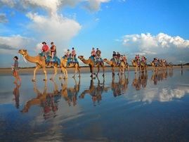 riding camels in Broome